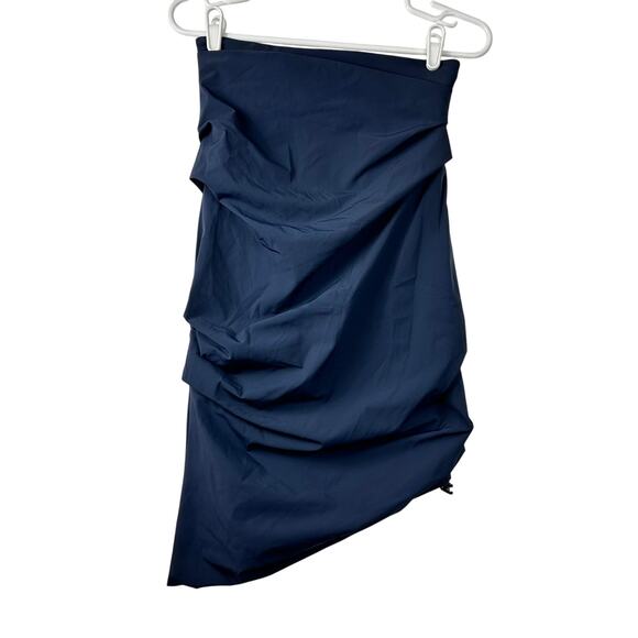 Elisabetta Franchi Mini Ruched Dress Blue Side Zipper Size 42 - Picture 1 of 13